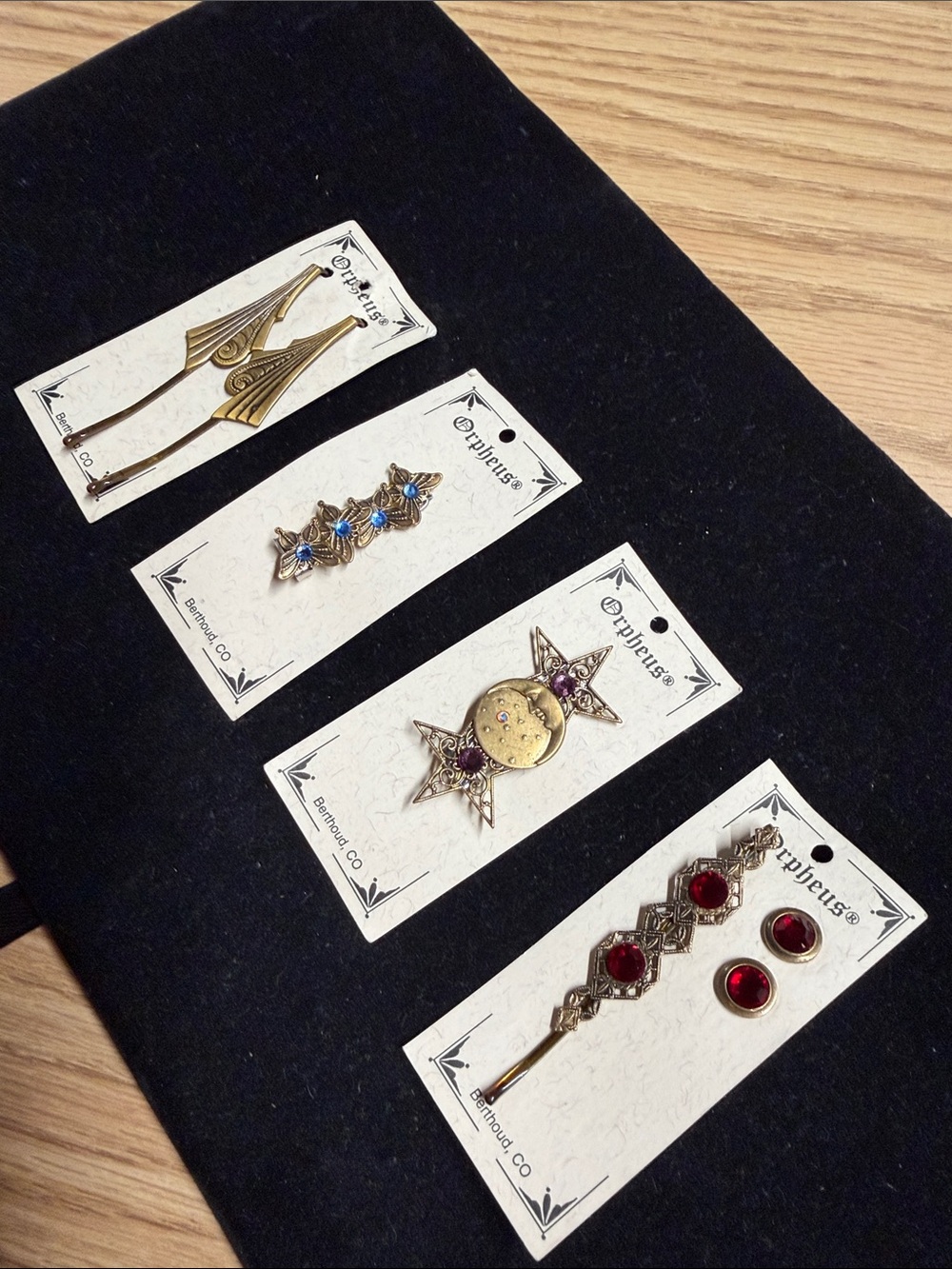 Orpheus Embellished Gold Tone Hair Pins & Barrettes.